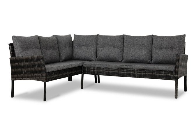 Изображение товара Угловой диван Фарелл чёрный и серо-коричневый комфорт и стиль