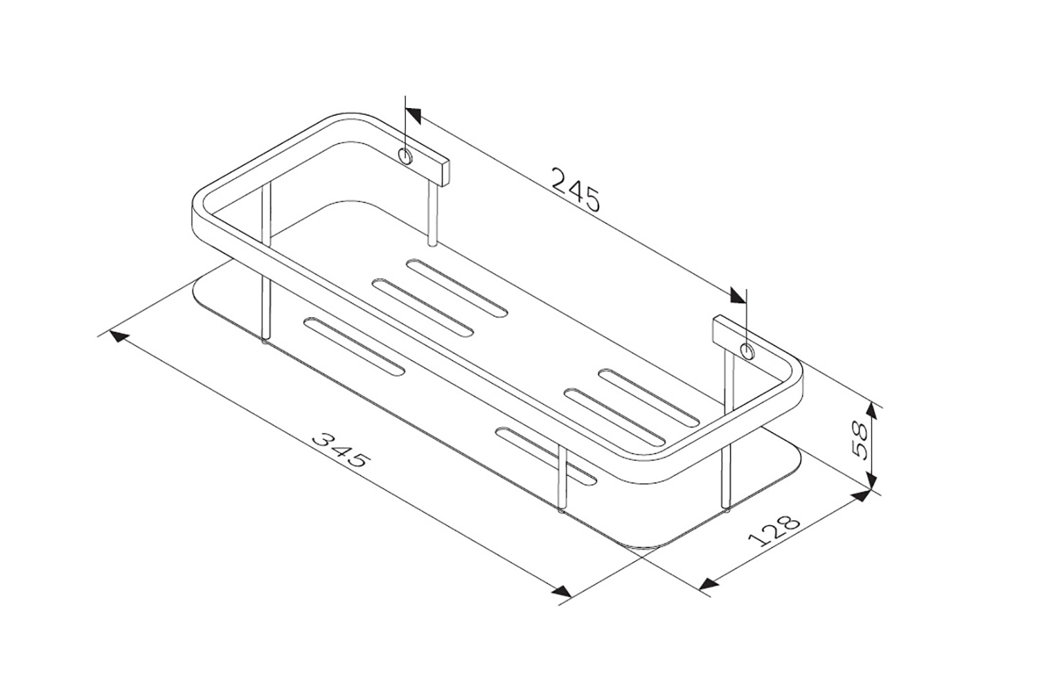 Полка для душа AM.PM Sense L A7453100 34.5x5.8x12.8 см