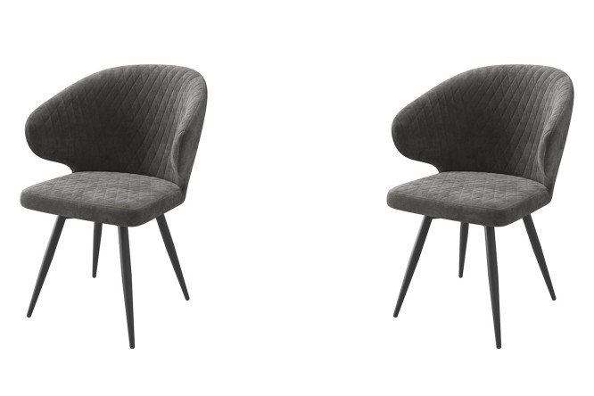 Изображение товара Комплект поворотных стульев Rob 49x90x66 см с велюровой обивкой и металлическими ножками