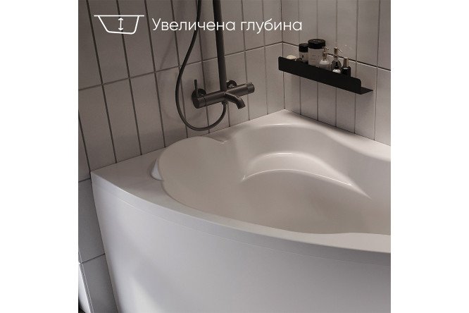 Ванна пристенная Marka One Лил (Lil) L, левый, белый 140x90 см