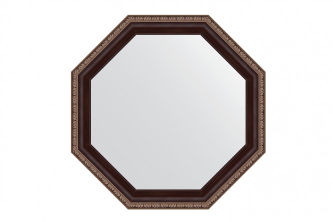 Изображение товара Настенное зеркало в багетной раме EVOFORM Octagon BY 3865 49х49 см махагон