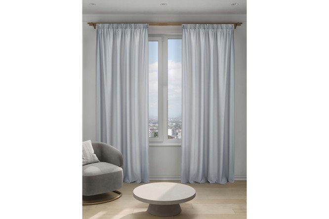 Изображение товара Штора на ленте Decofest Элис 150х270 см светло-серая