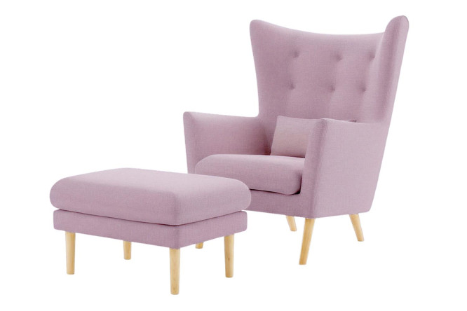Изображение товара Кресло и Пуф Эльтон розовый