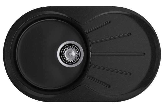 Изображение товара Врезная мойка с крылом GRANFEST Rondo GF-R-750L 75х46х20 см из искусственного мрамора