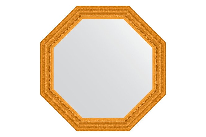 Изображение товара Настенное зеркало в багетной раме EVOFORM Octagon сусальное золото 74.8х74.8 см