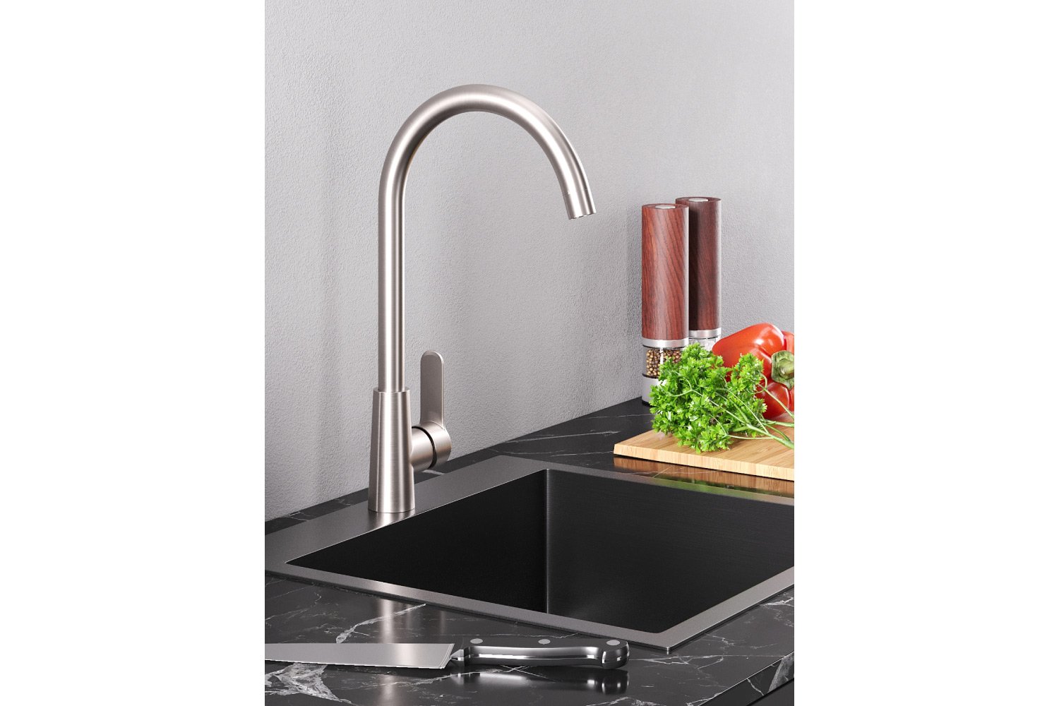 Смеситель для кухни AGGER Hf10112 с С-образным поворотным изливом
