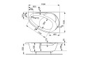 Ванна пристенная VAGNERPLAST Flora VPBA151FLA3LX-04 Left 150x100 см