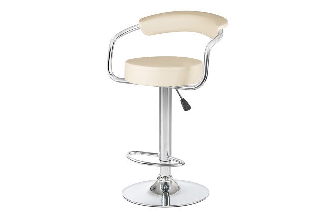 Изображение товара Стул барный DOBRIN Marta 52х83х49 см кремовый хром регулируемый