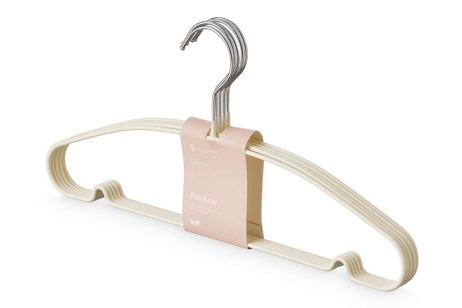 Изображение товара Набор металлических вешалок HOFF Rainbow бежевый 5 шт. для одежды