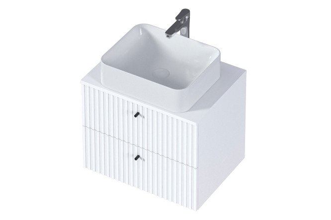 Изображение товара Тумба подвесная 1Marka Desire 2я 60 см монолит айсберг белая эмаль