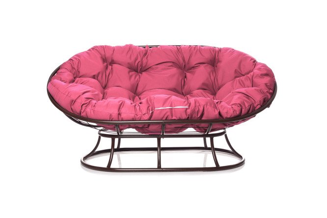 Изображение товара Диван Мамасан коричневый каркас и розовые мягкие элементы комфортный размер