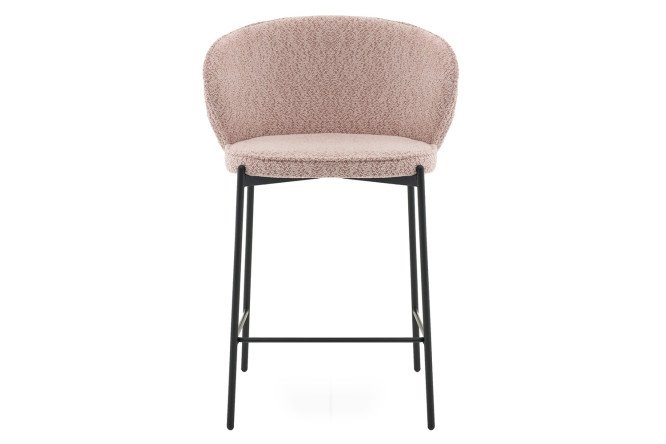 Стул барный Stool Group Тисдейл 56х94.5х56 см, цвет обивки розово-персиковый, ножек чёрный