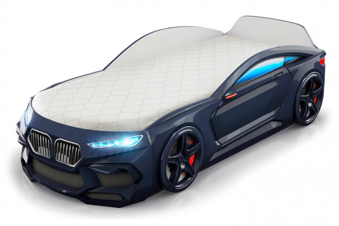 Изображение товара Кровать-машина Romeo 70х170 см черный стильный дизайн