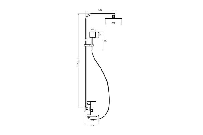 Смеситель для душа РМС SUS125BL-009DK