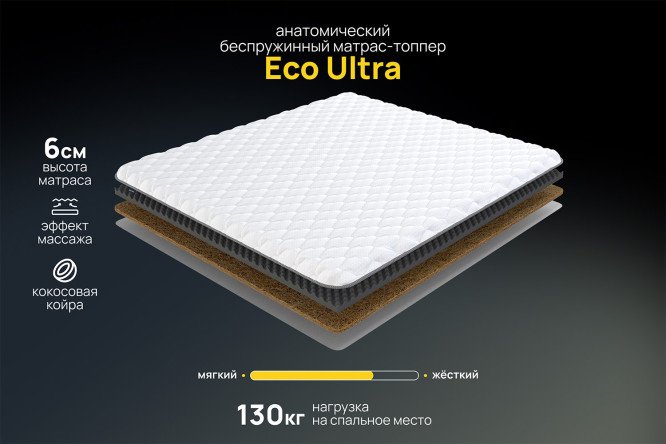 Матрас-топпер анатомический DARWIN Eco Ultra 80х190 см