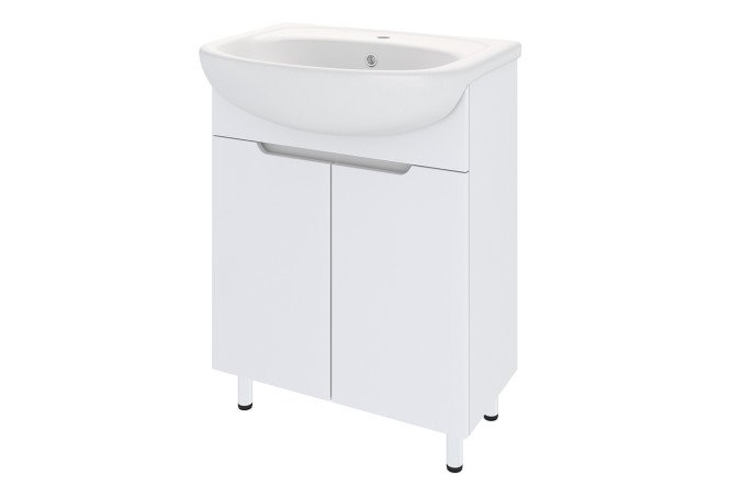 Изображение товара Тумба напольная Агата 48 см белый цвет для ванной с МДФ без раковины