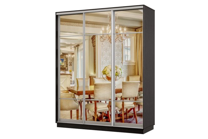 Изображение товара Шкаф-купе 3-дверный Практик 23 180х240х45 см, венге