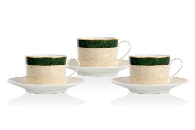 Изображение товара Набор чайных пар EVIO Spruce Decoration 6 перс., 12 предм., Фарфор