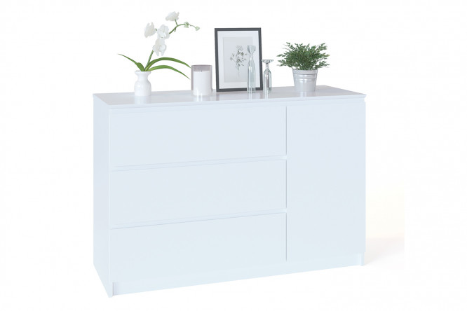 Изображение товара Комод Т-р белый 120х80,4х44,6 см современная мебель для хранения