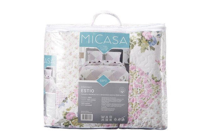 Комплект покрывало + наволочки MICASA Estio 220х240 см, Хлопок