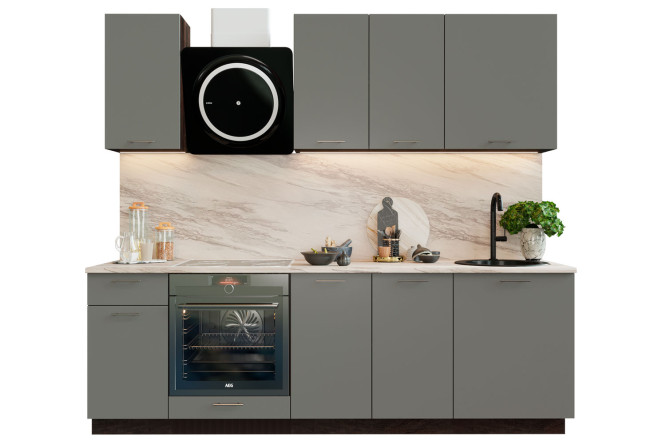 Изображение товара Кухня прямая Валерия 2,4 м дуб кальяри, монблан софт