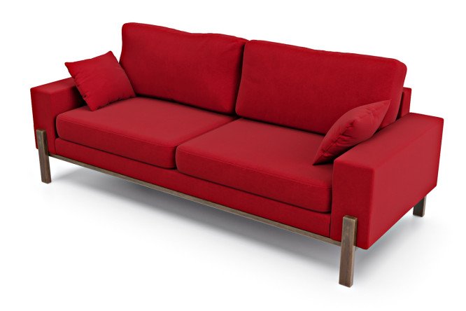 Изображение товара Диван Хангель красный 195х86х91 см, нагрузка 140 кг, современный дизайн
