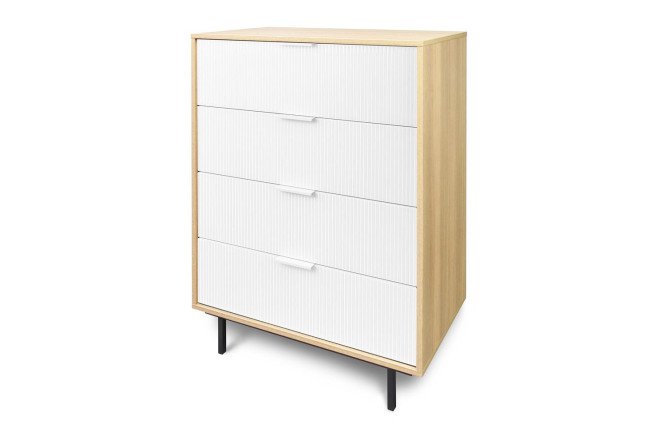 Изображение товара Комод Флёр MD белый и дуб честерфилд практичный современный дизайн