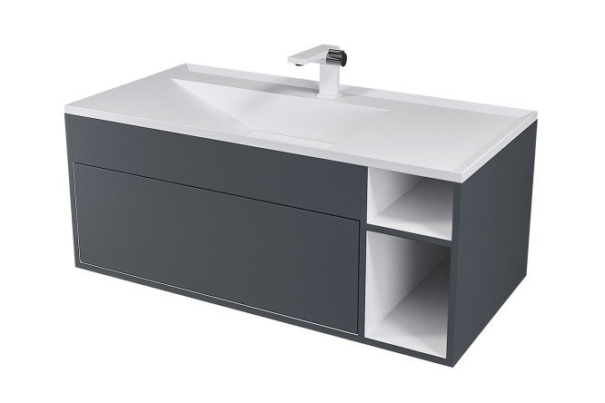 Изображение товара Тумба для ванной Lotus Premium 39340207465 100 см серый