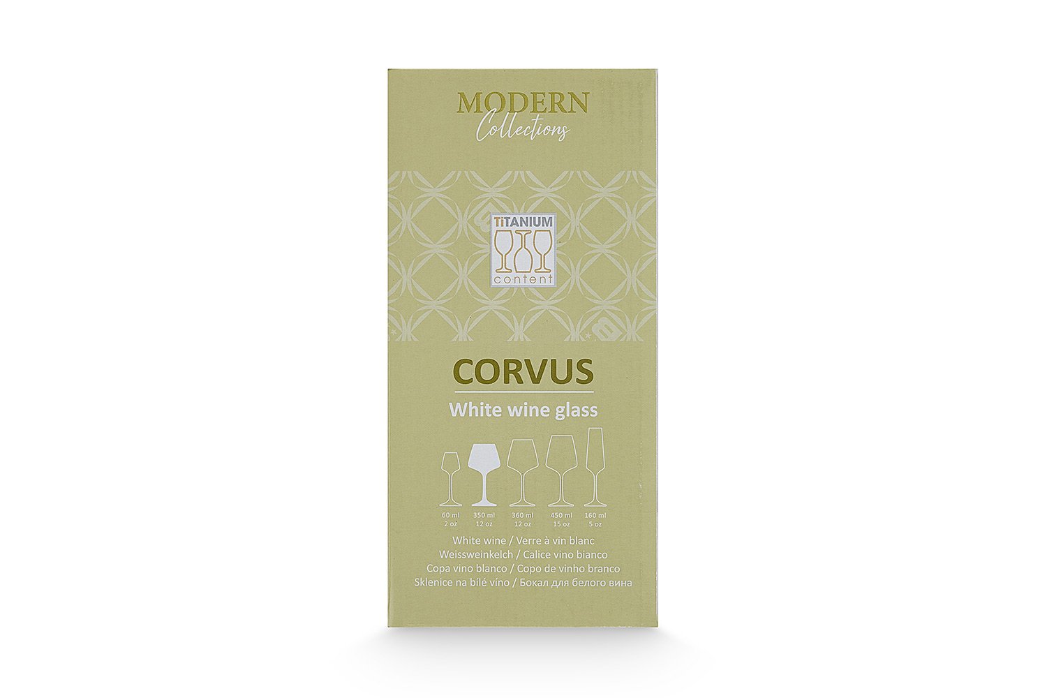 Набор бокалов для белого вина CRYSTAL BOHEMIA Corvus 350 мл, 2 шт., Стекло