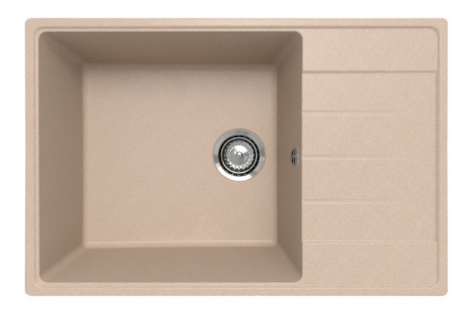 Изображение товара Врезная кварцевая мойка Prima с крылом 76х50х22 см надежная и стильная