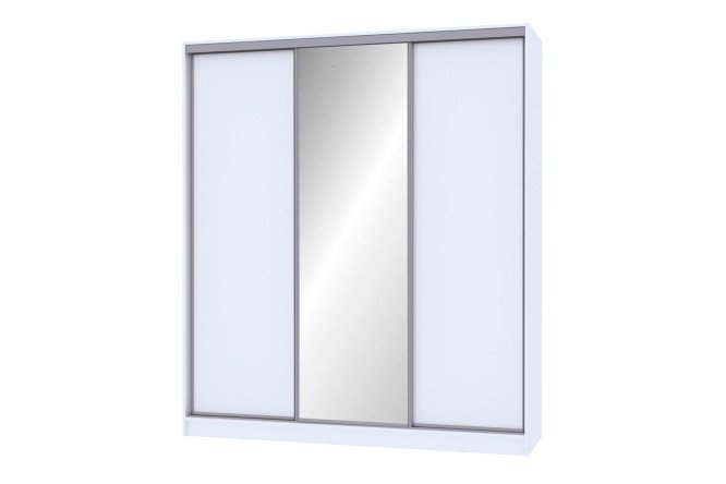 Изображение товара Шкаф-купе Home 200х229, 5 см белый с зеркалом - современный мебельный элемент