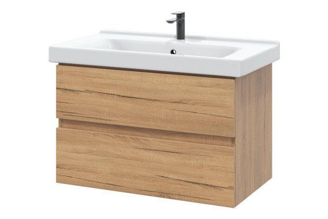 Изображение товара Тумба подвесная Sanstar Lavanti 80,5 см дуб вотан с раковиной