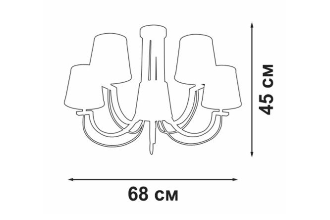 Люстра VITALUCE V3075-9/5PL 15 кв.м., 68x45x68 см, E14