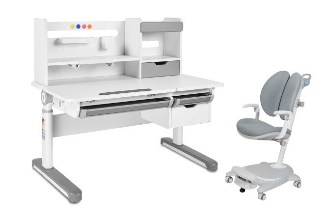 Изображение товара Комплект мебели парта FunDesk Sentire Grey и кресло Cubby Arnica Grey