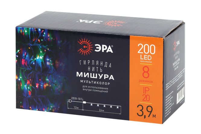 Изображение товара Гирлянда ЭРА Мишура 3,9 м для праздничного оформления