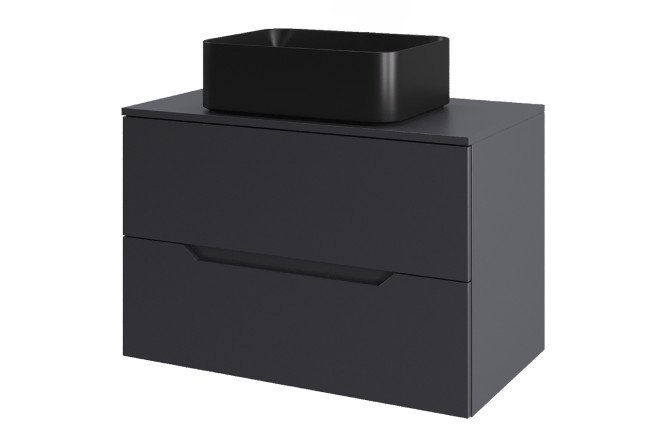 Изображение товара Тумба подвесная ORANGE Line 80 Li-80TugMDF+B02-460MB 81 см, цвет каркаса графит, фасада графит