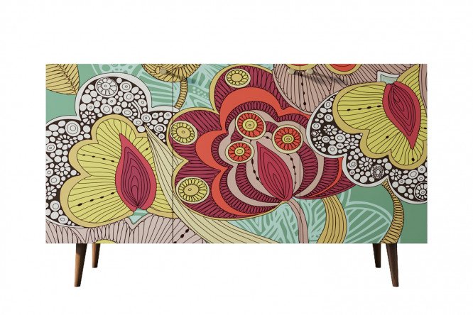 Изображение товара Комод Berber с фасадом под принт и коричневым каркасом