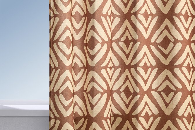 Изображение товара Штора Абрис 145х300 см бежевый янтарь - димаут, универсальная лента