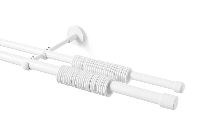 Изображение товара Карниз двухрядный УЮТ Ост Цилиндр 320 см белый металл