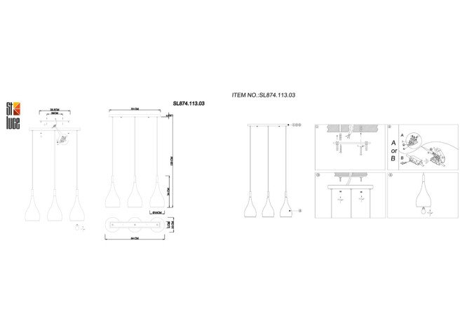 Люстра ST LUCE Gocce 6 кв.м., 64х120х16 см, E27