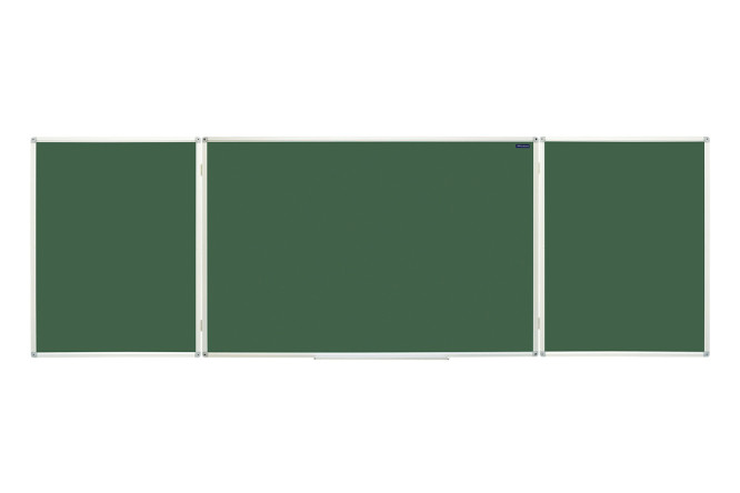 Изображение товара Магнитно-меловая 3-секционная доска для обучения и презентаций