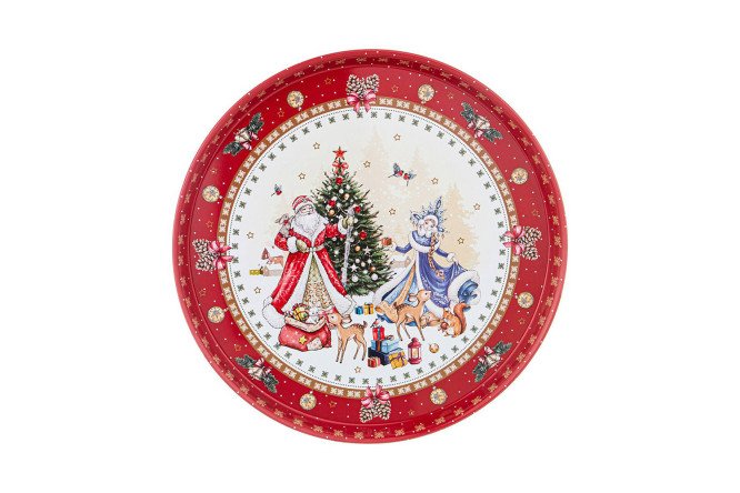 Изображение товара Сервировочный поднос Christmas Collection из стали 33х2,1х33 см, мультиколор