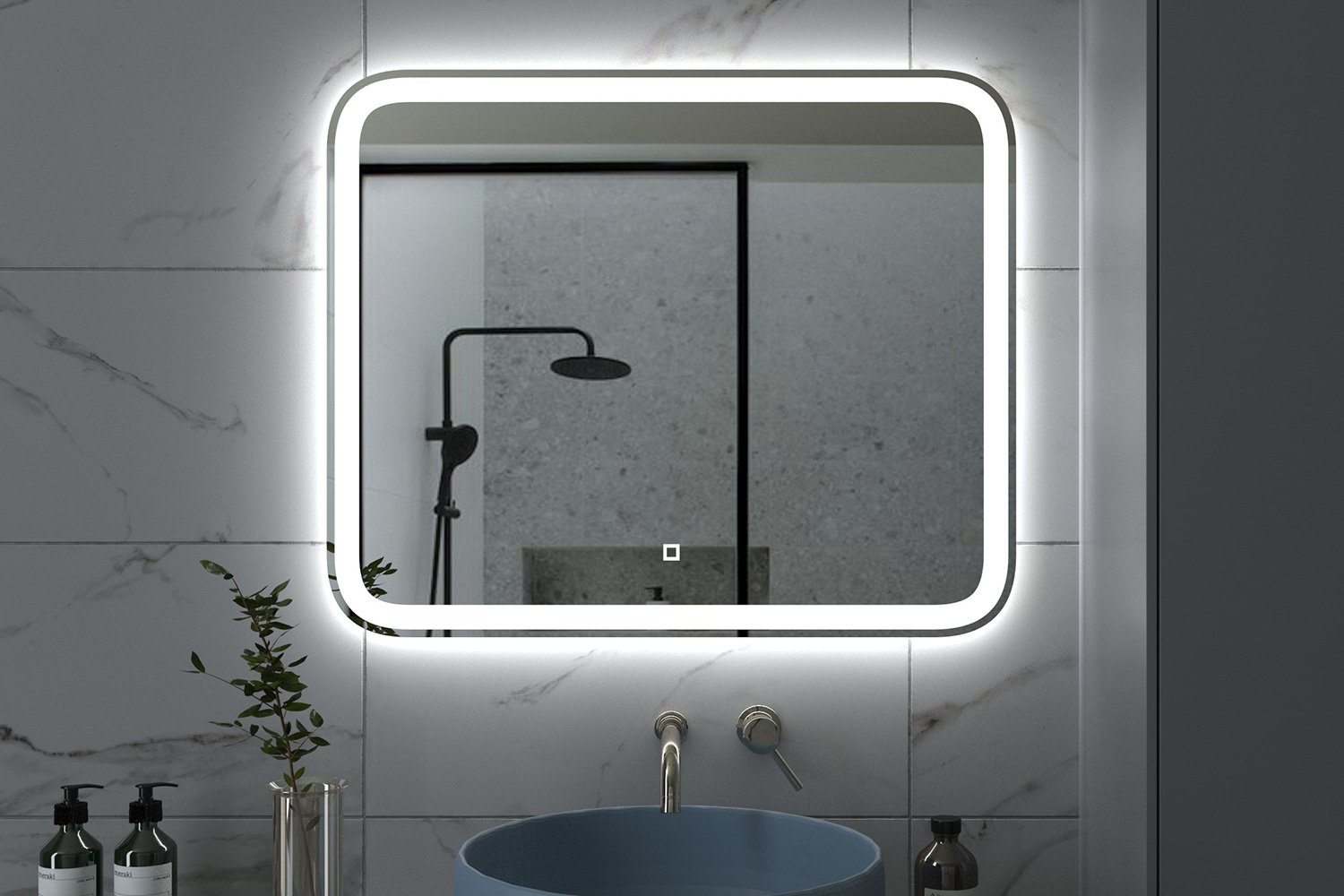 Зеркало с LED-подсветкой ONIKA Магна 90 209029 90х70 см