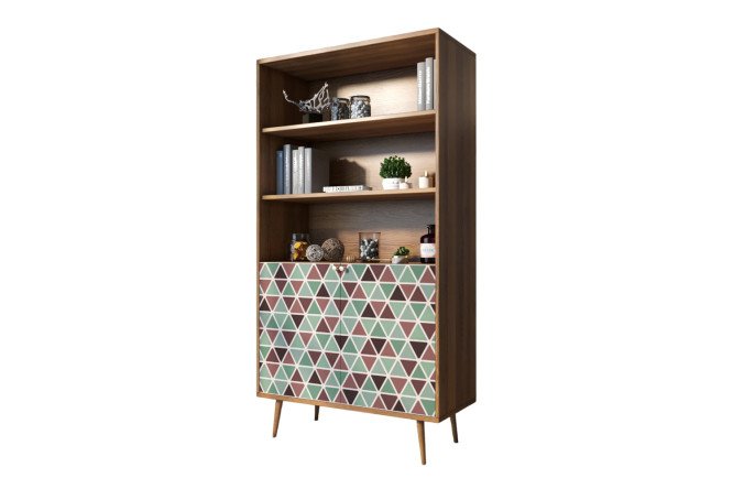 Изображение товара Стеллаж Berber 100х190х45 см из ЛДСП коричневый для дома и офиса