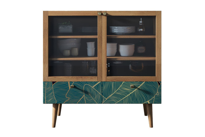 Изображение товара Стильный низкий буфет Berber из ЛДСП с стеклом