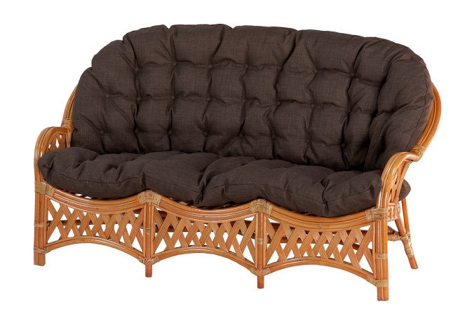 Изображение товара Диван Cobana 3-местный цвет каркаса коньячный, мягких элементов коричневый