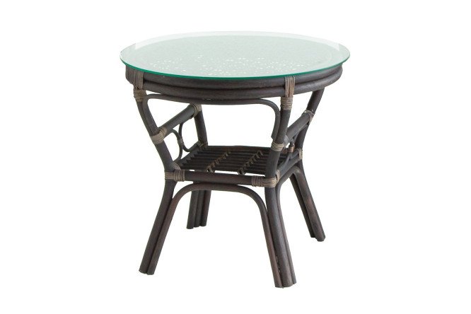 Изображение товара Стол Петани с стеклянной столешницей и основанием из ротанга