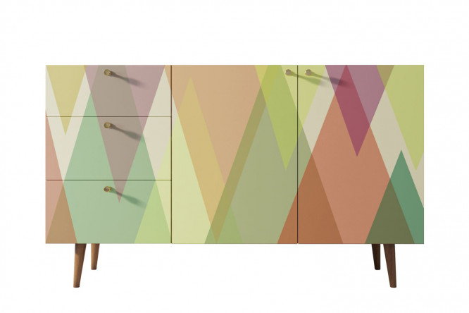 Изображение товара Комод Berber 150x90x45 см с принтом и коричневым каркасом