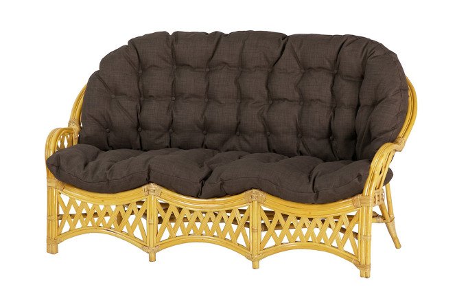 Изображение товара Диван Cobana 3-местный цвет каркаса медовый, мягких элементов коричневый