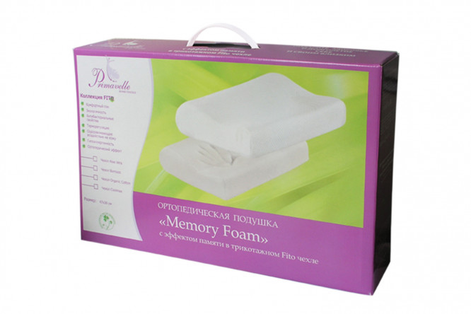 Анатомическая подушка Primavelle Memory Foam 30х50 см, Латекс